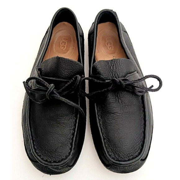UGG Australia Marlowe Men's Moccasin Loafer Black Pebbled Leather 1005240 Sz 9 - Picture 1 of 7